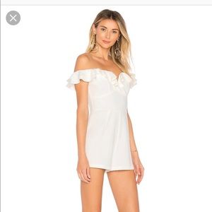 By The Way Jada Ruffle Romper in white